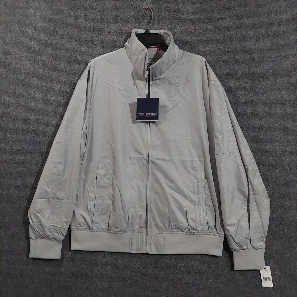 Weatherproof Regatta Jacket Mens XL Gray Windbreaker Water Repellent Nautical